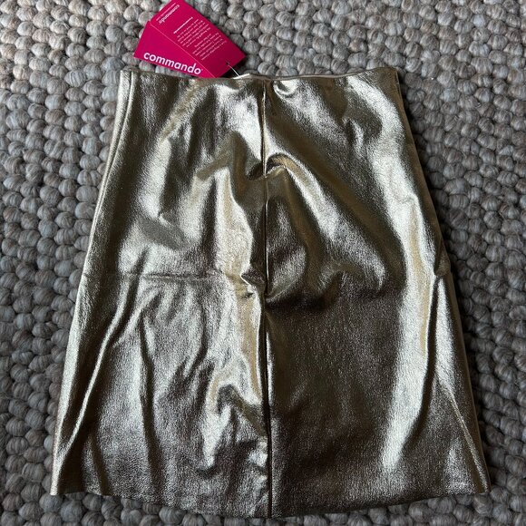 Commando Faux Leather Micro Mini Skirt in goldleaf - Picture 2 of 2